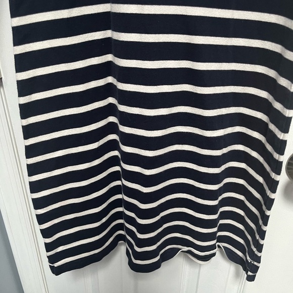 LL Bean Dress S Reg Navy White Heritage Striped Cotton Nautical Mariner Small - Picture 11 of 14